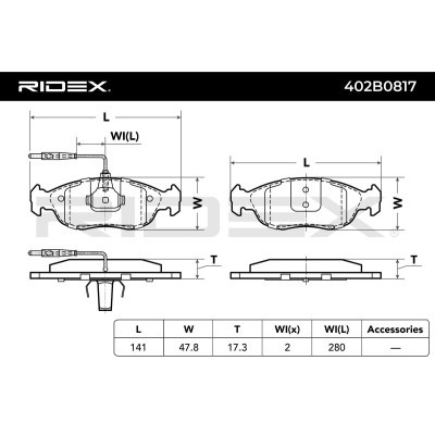 Brake Pads Set RIDEX 402B0817 402B0817 - photo 3