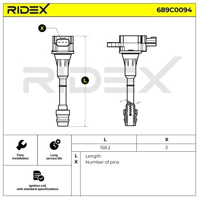 Ignition Coil RIDEX 689C0094 689C0094 - photo 4