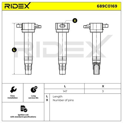 Ignition Coil RIDEX 689C0169 689C0169 - photo 2