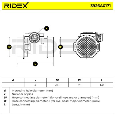 Air Mass Sensor RIDEX 3926A0171 3926A0171 - photo 6