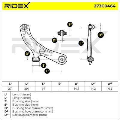 Control Arm RIDEX 273C0464 273C0464 - photo 4