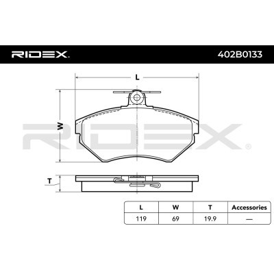 Brake Pads Set RIDEX 402B0133 402B0133 - photo 3