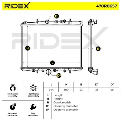 Radiator, Engine Cooling RIDEX 470R0657 470R0657 - photo 7
