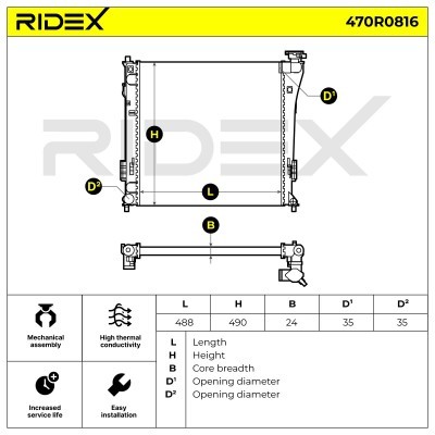 Radiator, Engine Cooling RIDEX 470R0816 470R0816 - photo 5