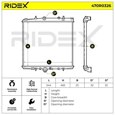 Radiator, Engine Cooling RIDEX 470R0326 470R0326 - photo 7
