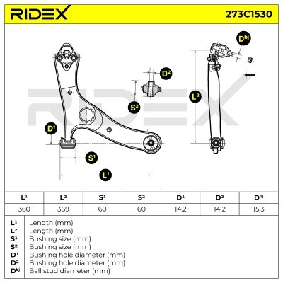 Control Arm RIDEX 273C1530 273C1530 - photo 6