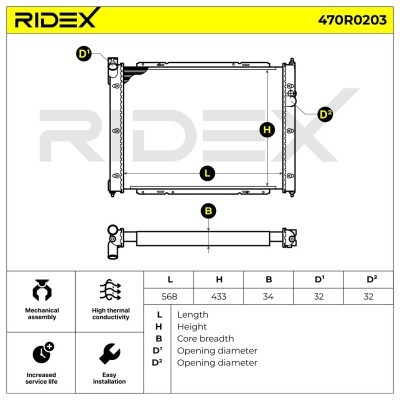 Radiator, Engine Cooling RIDEX 470R0203 470R0203 - photo 5