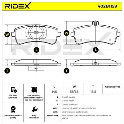 Brake Pads Set RIDEX 402B1159 402B1159 - photo 6