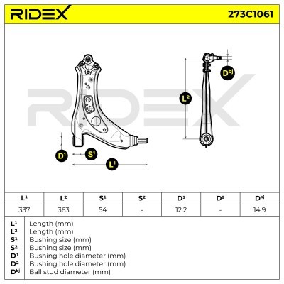 Control Arm RIDEX 273C1061 273C1061 - photo 5