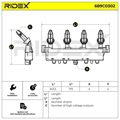 Ignition Coil RIDEX 689C0302 689C0302 - photo 8