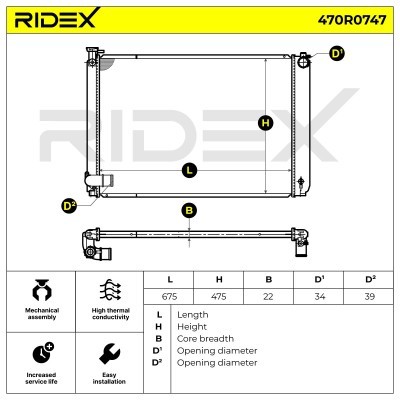 Radiator, Engine Cooling RIDEX 470R0747 470R0747 - photo 9