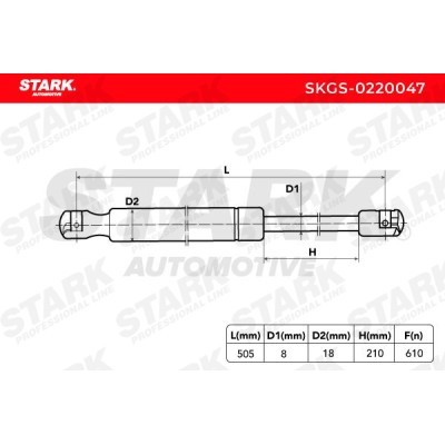 Gas Spring, boot-/cargo area Stark SKGS-0220047 SKGS-0220047 - photo 3
