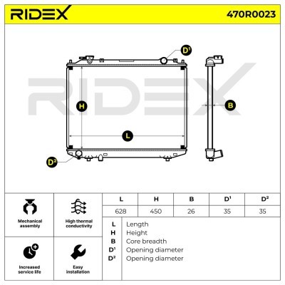Radiator, Engine Cooling RIDEX 470R0023 470R0023 - photo 7