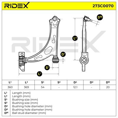 Control Arm RIDEX 273C0070 273C0070 - photo 8