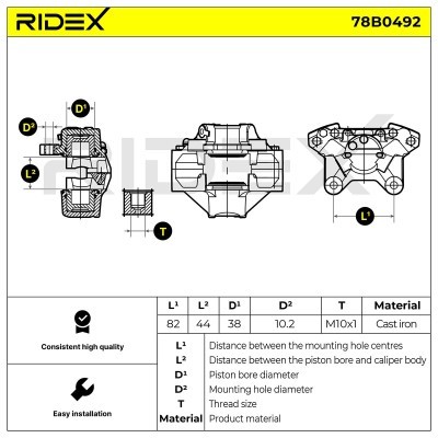 Brake Caliper RIDEX 78B0492 78B0492 - photo 5