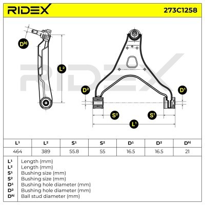 Control Arm RIDEX 273C1258 273C1258 - photo 5