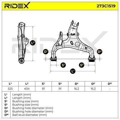 Control Arm RIDEX 273C1519 273C1519 - photo 6