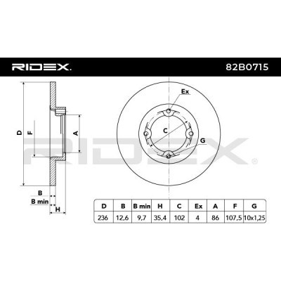 Brake Disc RIDEX 82B0715 82B0715 - photo 5