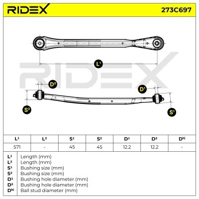 Control Arm RIDEX 273C0697 273C0697 - photo 6