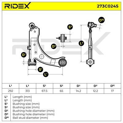 Control Arm RIDEX 273C0245 273C0245 - photo 4