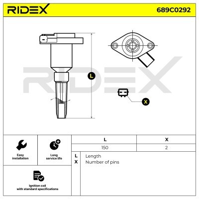 Ignition Coil RIDEX 689C0292 689C0292 - photo 2