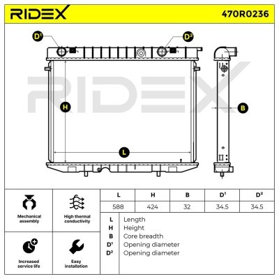 Radiator, Engine Cooling RIDEX 470R0236 470R0236 - photo 5