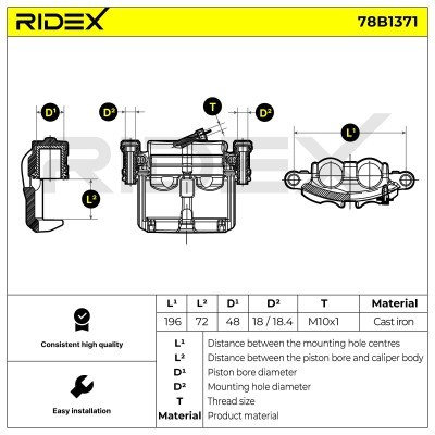 Brake Caliper RIDEX 78B1371 78B1371 - photo 7