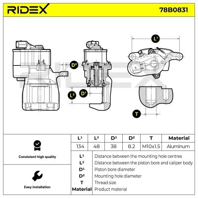 Brake Caliper RIDEX 78B0831 78B0831 - photo 5