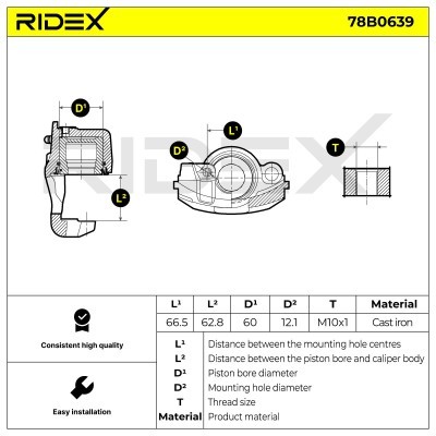 Brake Caliper RIDEX 78B0639 78B0639 - photo 6