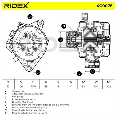 Alternator RIDEX 4G0078 4G0078 - photo 11