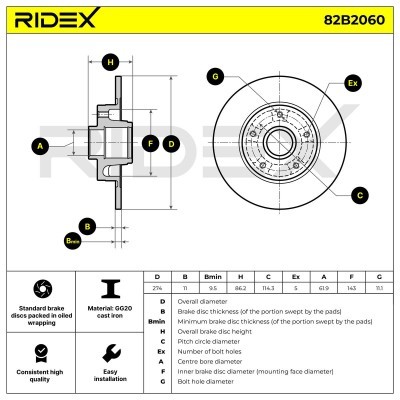 Brake Disc RIDEX 82B2060 82B2060 - photo 7