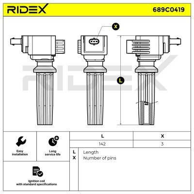 Ignition Coil RIDEX 689C0419 689C0419 - photo 9