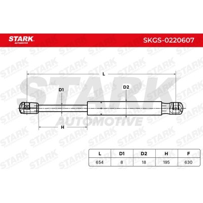 Gas Spring, boot-/cargo area Stark SKGS-0220607 SKGS-0220607 - photo 9