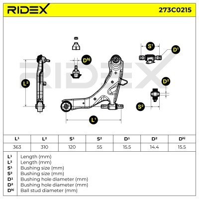 Control Arm RIDEX 273C0215 273C0215 - photo 5