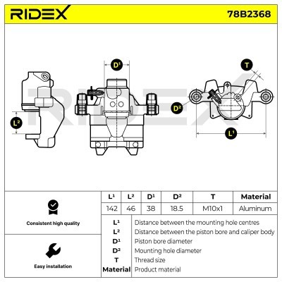 Brake Caliper RIDEX 78B2368 78B2368 - photo 3