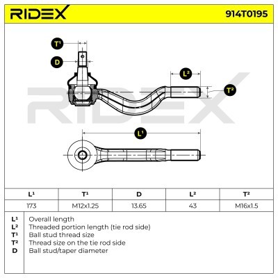 Tie Rod End RIDEX 914T0195 914T0195 - photo 5