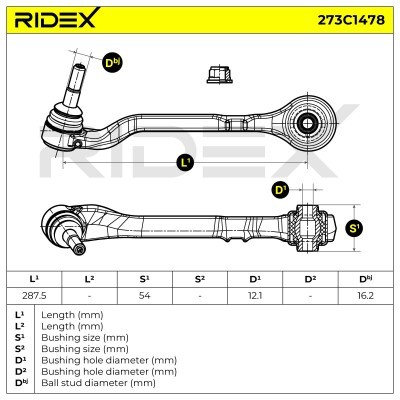 Control Arm RIDEX 273C1478 273C1478 - photo 8