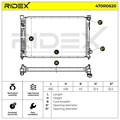 Radiator, Engine Cooling RIDEX 470R0620 470R0620 - photo 5