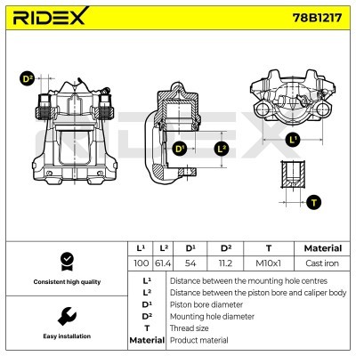Brake Caliper RIDEX 78B1217 78B1217 - photo 6