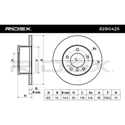 Brake Disc RIDEX 82B0425 82B0425 - photo 3