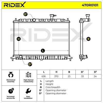 Radiator, Engine Cooling RIDEX 470R0101 470R0101 - photo 6
