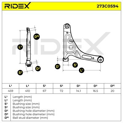 Control Arm RIDEX 273C0594 273C0594 - photo 5
