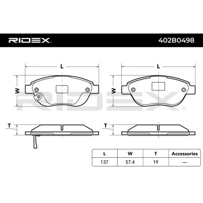 Brake Pads Set RIDEX 402B0498 402B0498 - photo 4