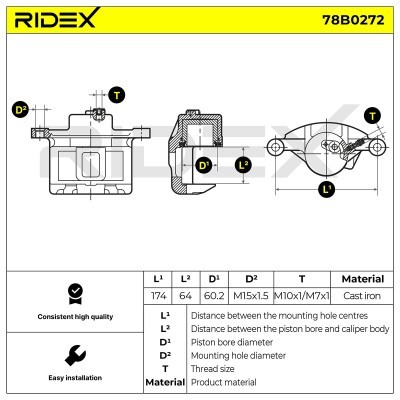 Brake Caliper RIDEX 78B0272 78B0272 - photo 5