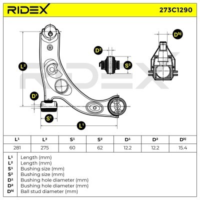 Control Arm RIDEX 273C1290 273C1290 - photo 7
