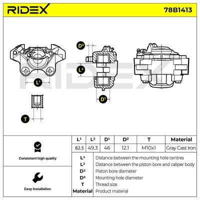 Brake Caliper RIDEX 78B1413 78B1413 - photo 7