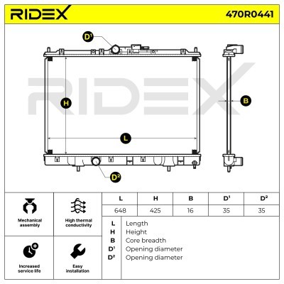 Radiator, Engine Cooling RIDEX 470R0441 470R0441 - photo 5