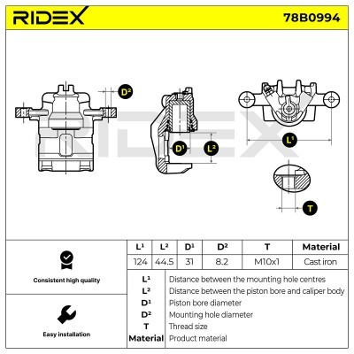 Brake Caliper RIDEX 78B0994 78B0994 - photo 5