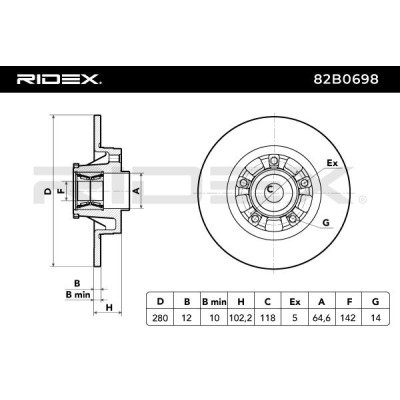 Brake Disc RIDEX 82B0698 82B0698 - photo 2