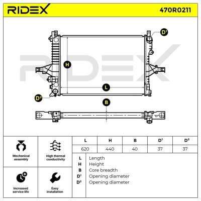 Radiator, Engine Cooling RIDEX 470R0211 470R0211 - photo 5